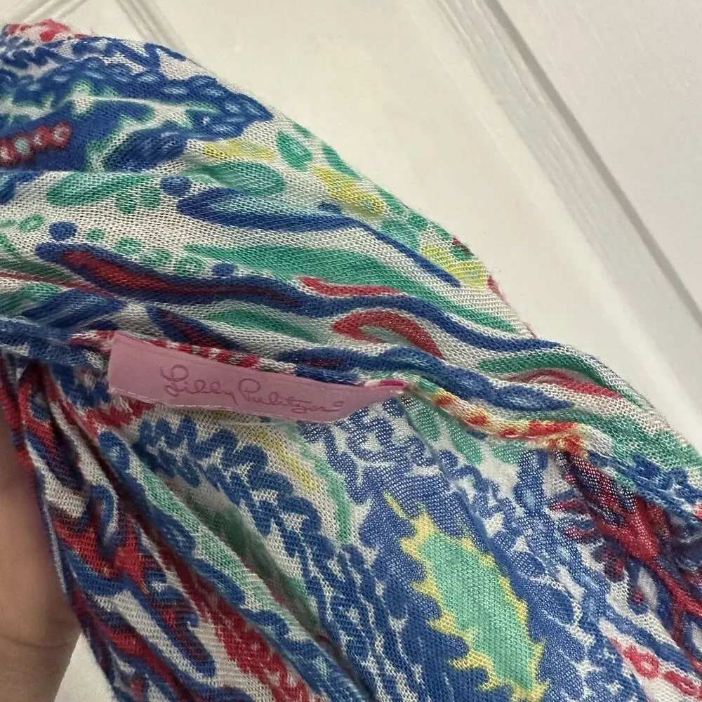 LILLY PULITZER Lightweight Infinity Scarf 100% Cotton Preppy Let Minnow Tropical